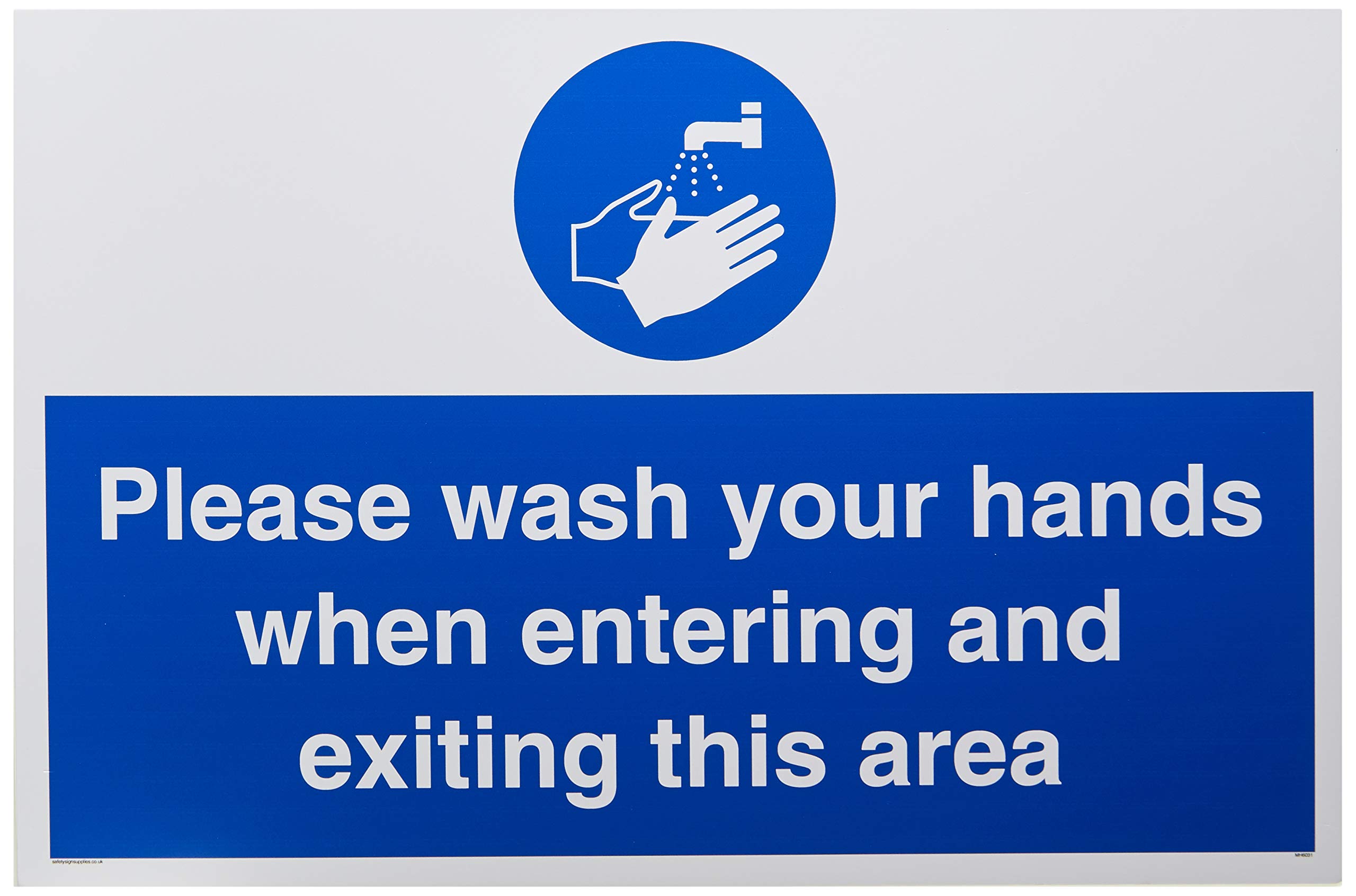 Please wash your hands when entering and exiting this area