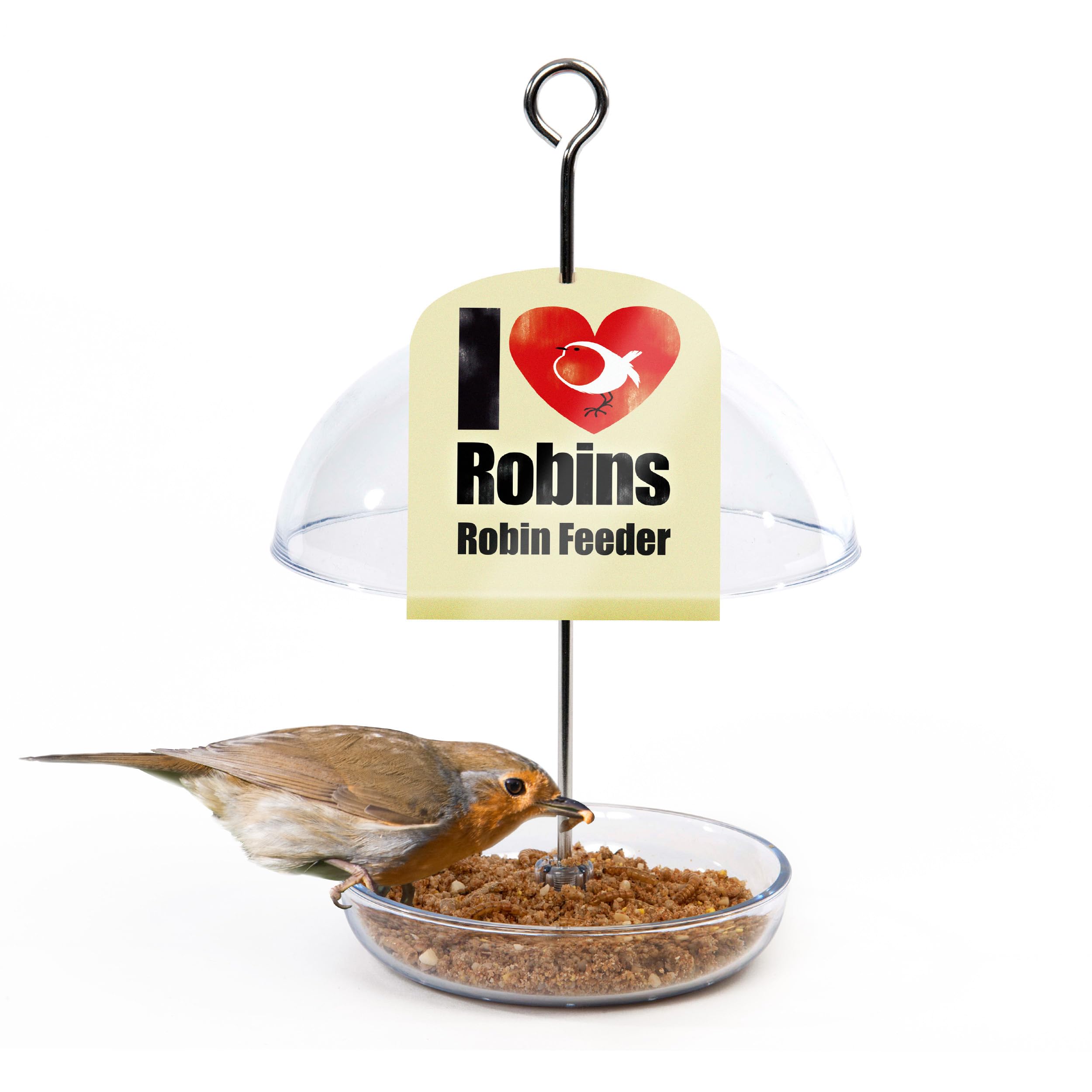Jacobi Jayne® I Love Robins® Pearl Feeder™ - Attracts Small Garden Birds. HangIng Bird seed Feeder Perfect For Seed Mixes And Mealworms. (Small) — image 1