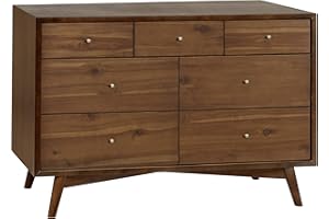 Babyletto Palma 7-Drawer Assembled Double Dresser in Natural Walnut, Greenguard Gold Certified