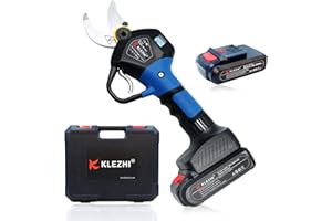 K KLEZHI Professional Sharp Cordless Electric Pruning Shears with Screen, 2 Backup Rechargeable Lithium Battery Powered Tree Branch Trimmers Pruner, 1.2Inch 30mm Cutting Diameter 6-8 Working Hours