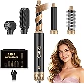 5 in ONE Blow Dryer Brush, Upgrade Hair Dryer Brush Air Curling Wrap Styler, Ionic Round Brush Blow Dryer for Women, Hot Air Brush Hair Styling Tools 100-120V