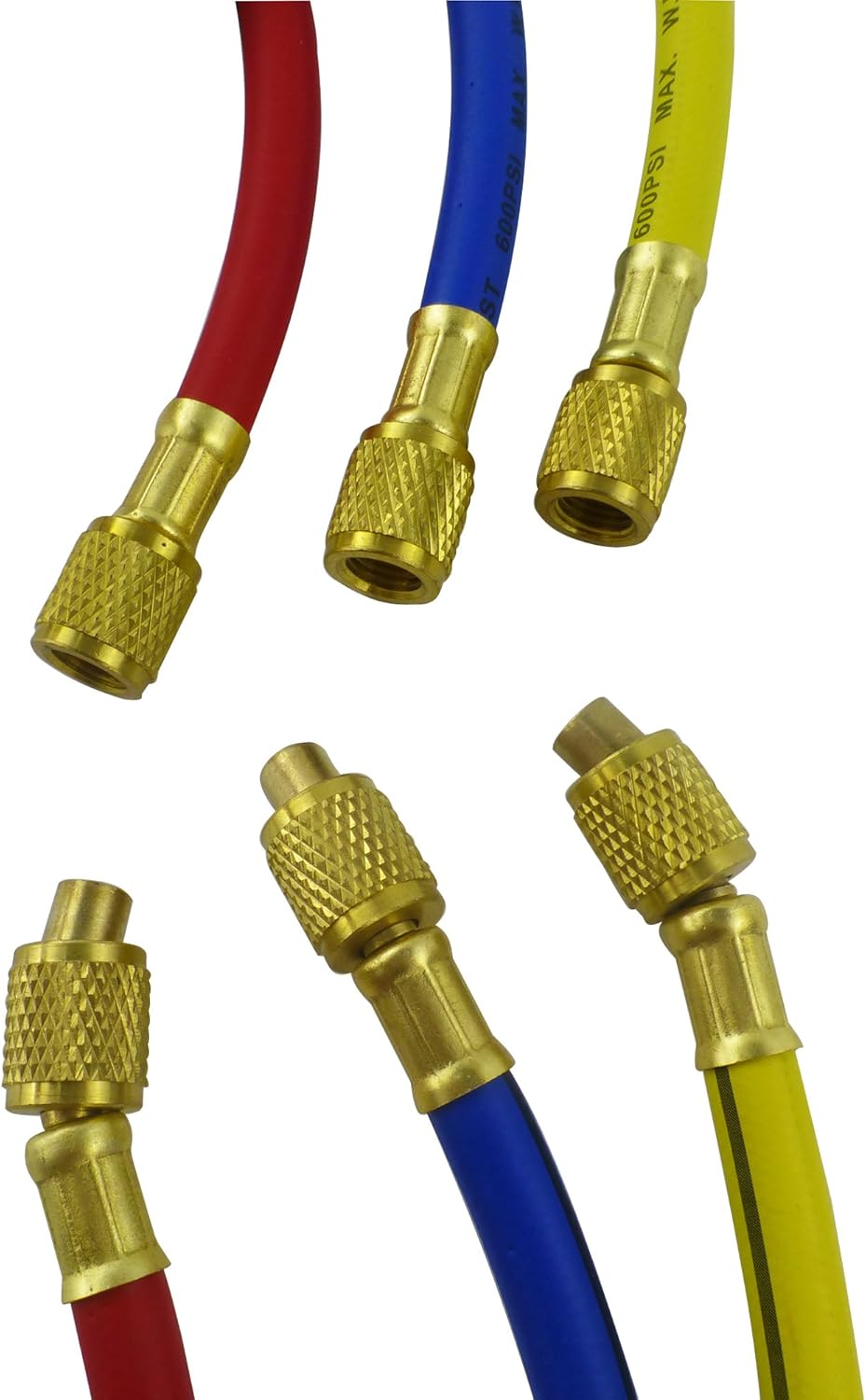 Wisepick AC Charging Hoses Tube for R134a R404a R12 R22 Air Conditioning Refrigerant 1/4" Thread Hose 5ft: Automotive