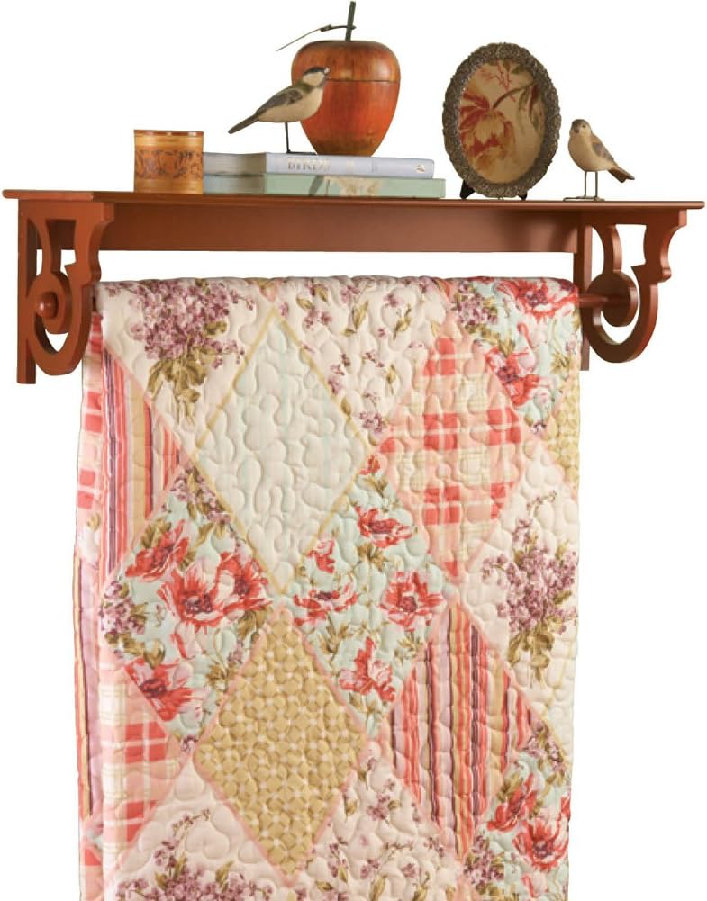 Wooden Quilt Rack With Shelf Walnut Kitchen & Dining