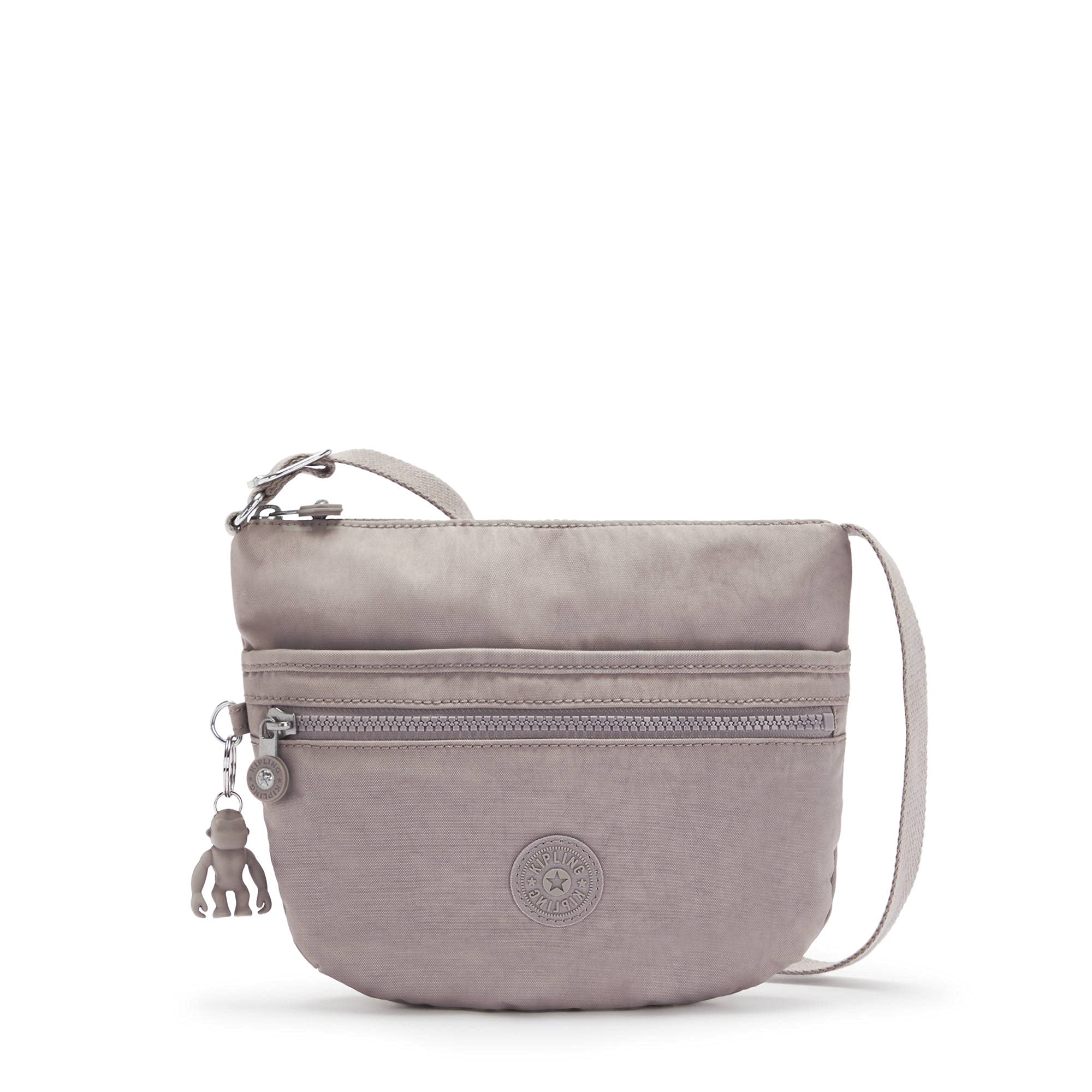 Kipling womens WomenÂ’s Arto Small Bag, Lightweight Everyday Purse, Casual Nylon Shoulder Crossbody Bag, Grey Gris, 9.75 L x 8.25 H 1.25 D US Image