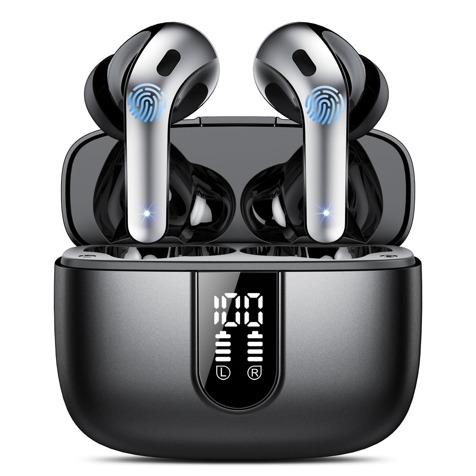 IKT Bluetooth Kopfhörer, In Ear Kopfhörer Kabellos Bluetooth 5.3 mit 50H Tiefer Bass, 2026 Neue Kabellose Kopfhörer Noise Cancelling Earbuds mit 4 ENC Mic, IPX7 Wasserdicht Ohrhörer, USB-C