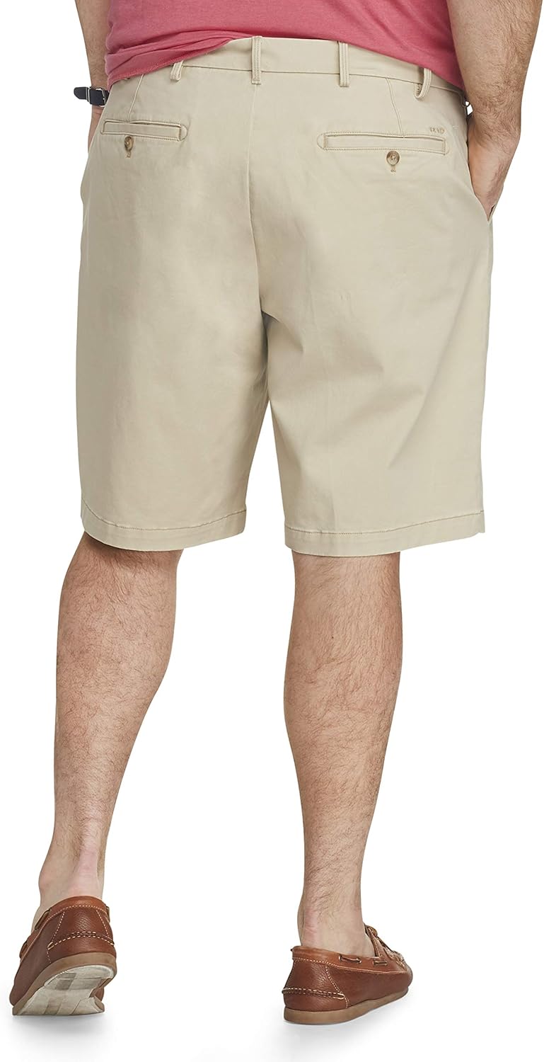 IZOD Men's Big & Tall Saltwater 9.5" Flat Front Chino Short at  Men’s Clothing store