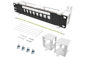 Enmane 8 Port Blank Keystone Patch Panel Wall Mount 10inch with 89D Bracket Ethernet Patch Panel (Blank)
