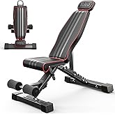 Yoleo Adjustable Weight Bench, 660LB Foldable Workout Bench with Extended Head/Neck Protection/Spine Support for Bench Press,