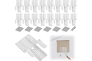 BOXOB 16pcs Drywall Repair Clips, Stainless Steel Drywall Fastener Clip with 32 Screws for Repairing Damaged Walls Fits 1/2" 