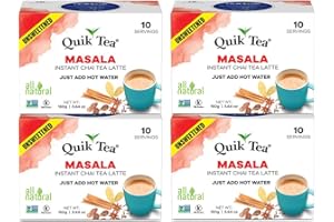 QUIK TEA QuikTea Unsweetened Masala Chai, 5.64 Ounce (4 boxes of 10 each)