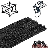 100 Pieces Black Pipe Cleaners Bulk Fuzzy Sticks
