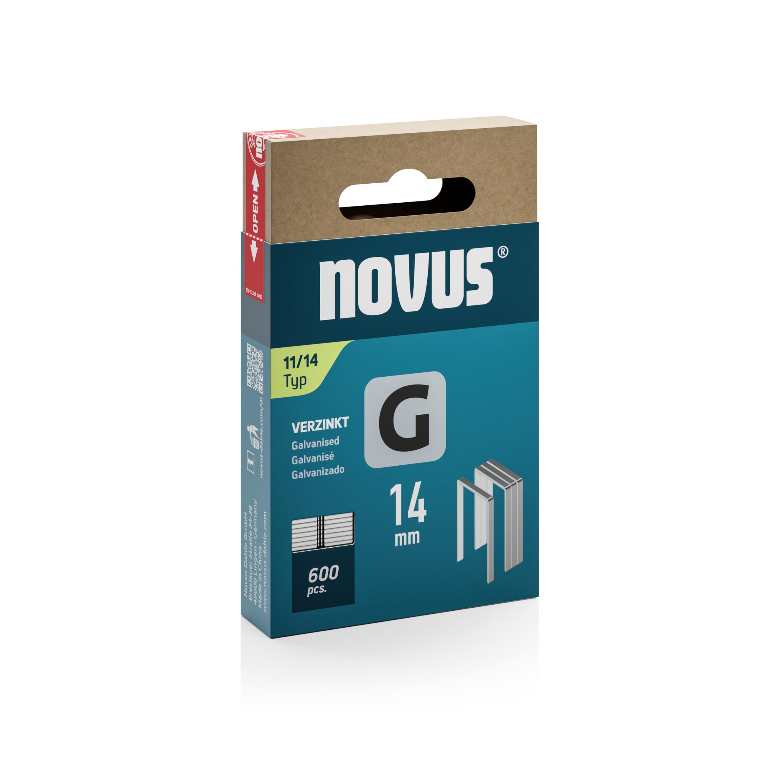 Novus Tools 042-0799 Flat Wire Staple G Staple Type 11, Grey, 14 mm