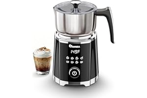 IAGREEA Electric Milk Frother and Steamer, 20.3oz Large Capacity, 8-in-1 Automatic Hot & Cold Foam, 600W Detachable Frother M