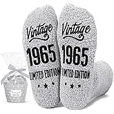 HAPPYPOP 1956 Birthday Gifts for Men - 61 62 63 64 65 66 67 68 69 70 Birthday Gifts Socks Grey