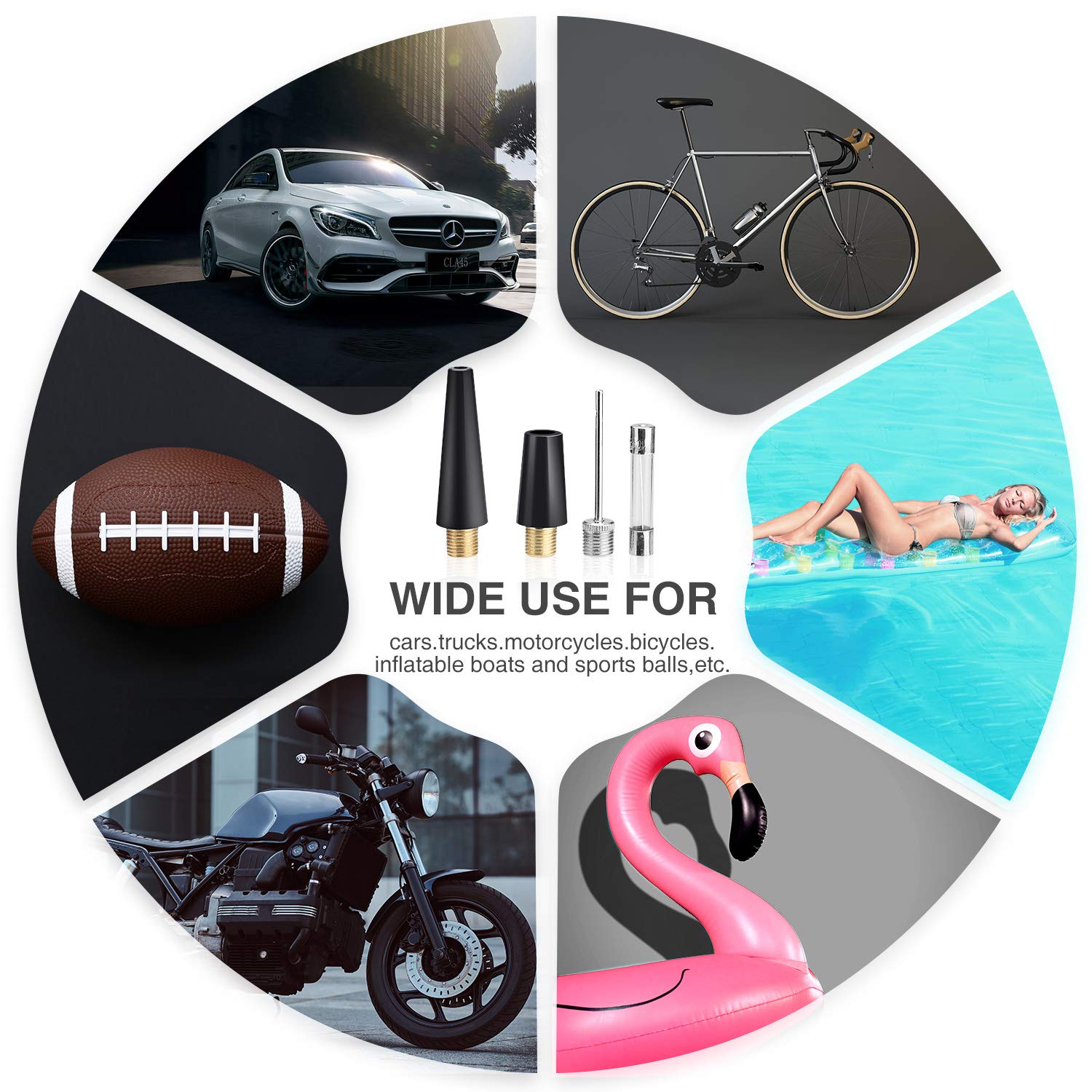 Air Compressor Tire Inflator 12V 150PSI Portable Air Pump Auto Digital Tire Pump with Emergency LED Light, Long Cable and Auto Shut Off Compatible with Car, Bicycle, Motorcycle, Balls and Inflatables