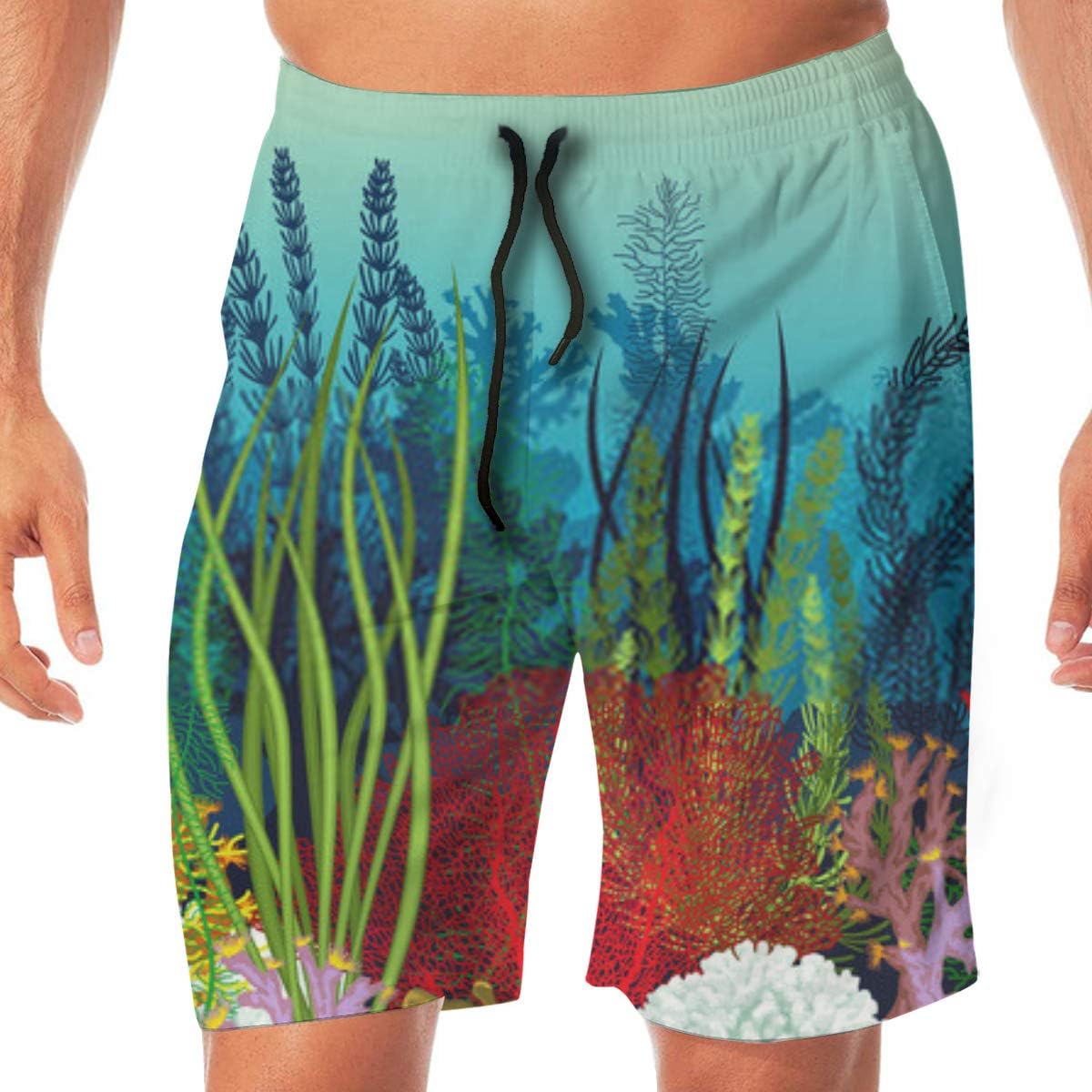 hgdfhfgd Shorts de Playa Submarino Arrecife de Coral Textura de Fondo