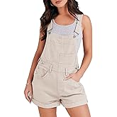 ANRABESS Overalls for Women Denim Shorts Overalls 2026 Summer Casual Loose Fit Adjustable Rompers Jean jumpsuit Bib Shortalls