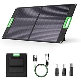 GRECELL 120W Bifacial Solar Panel 21.6V for Power Station Generator, Portable Foldable Waterproof Solar Charger with XT60/Type-C/2 USB DC Output for Camping, RV, Outdoor, Black
