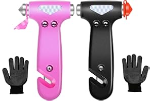 COFSODI 3-in-1 Window Breaker Seat Belt Cutter,2 Pcs Set Car Safety Hammer Glass Breaker, Car Essentials, Cute Gadgets, Accessories, Must-Have Auto Rescue Tool Inside Car Toolkit.