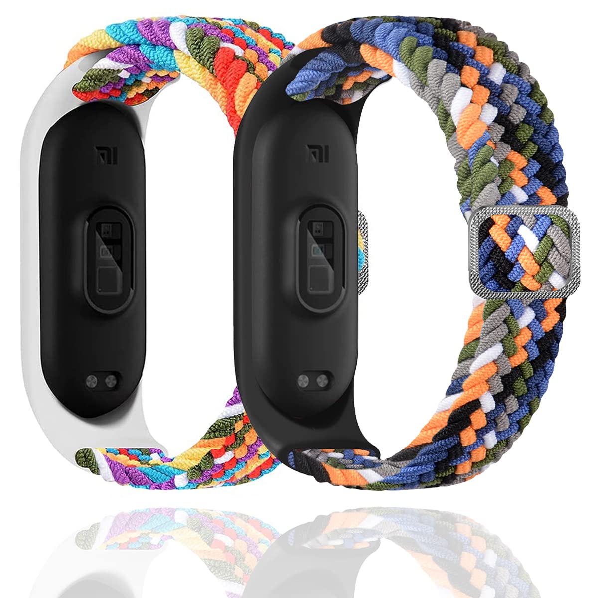 Keecuty Nylon Bracelet for Mi Band 6/5/4/3 Bracelet Elastic Fabric Braided Soft Nylon Sports Bracelets Elasticity Breathable Expandable Watch Strap for Mi Band 6/5/4/3