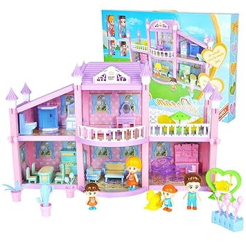 Zerone DIY Dollhouse Mini Simulation Villa Cottage for Doll House Accessory