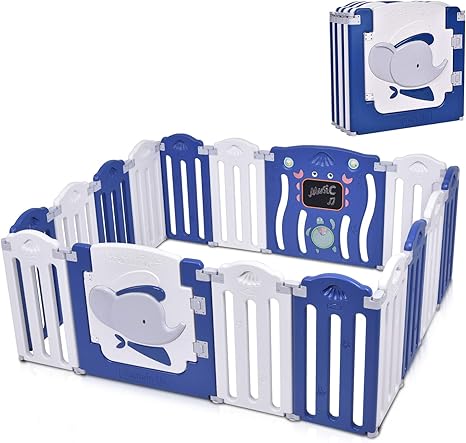 Parc Bebe Pliable Garde Corps Pliable Pour Bebe Porte Rampante Garde Corps Cloture Pour Enfants Avec Porte Et Planche A Jouets Bebe Pliant Enfants Centre D Activites Securite Maison 14 Panneau Amazon Fr Animalerie