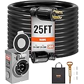 VEVOR 30 Amp Generator Cord and Power Inlet Box Kit, 25 FT, NEMA L14-30P/L14-30R STW 10 AWG Generator Power Extension Cord wi