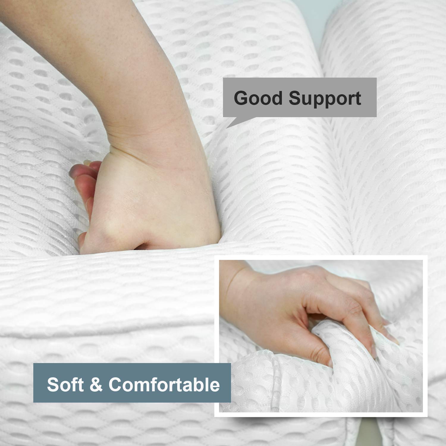 Bath Pillow Bathtub Pillow - Bath Pillows for Tub with Neck, Head, Shoulder and Back Support - 4D Air Mesh Spa Pillow for Bath - Extra Thick, Soft and Quick Dry : Beauty
