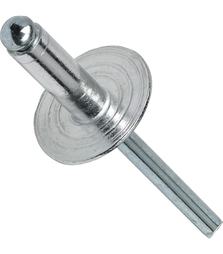 25-Pack Stainless Steel Large Flange Pop Rivets - 3/16" X 1/8", Blind 6-2 Grip