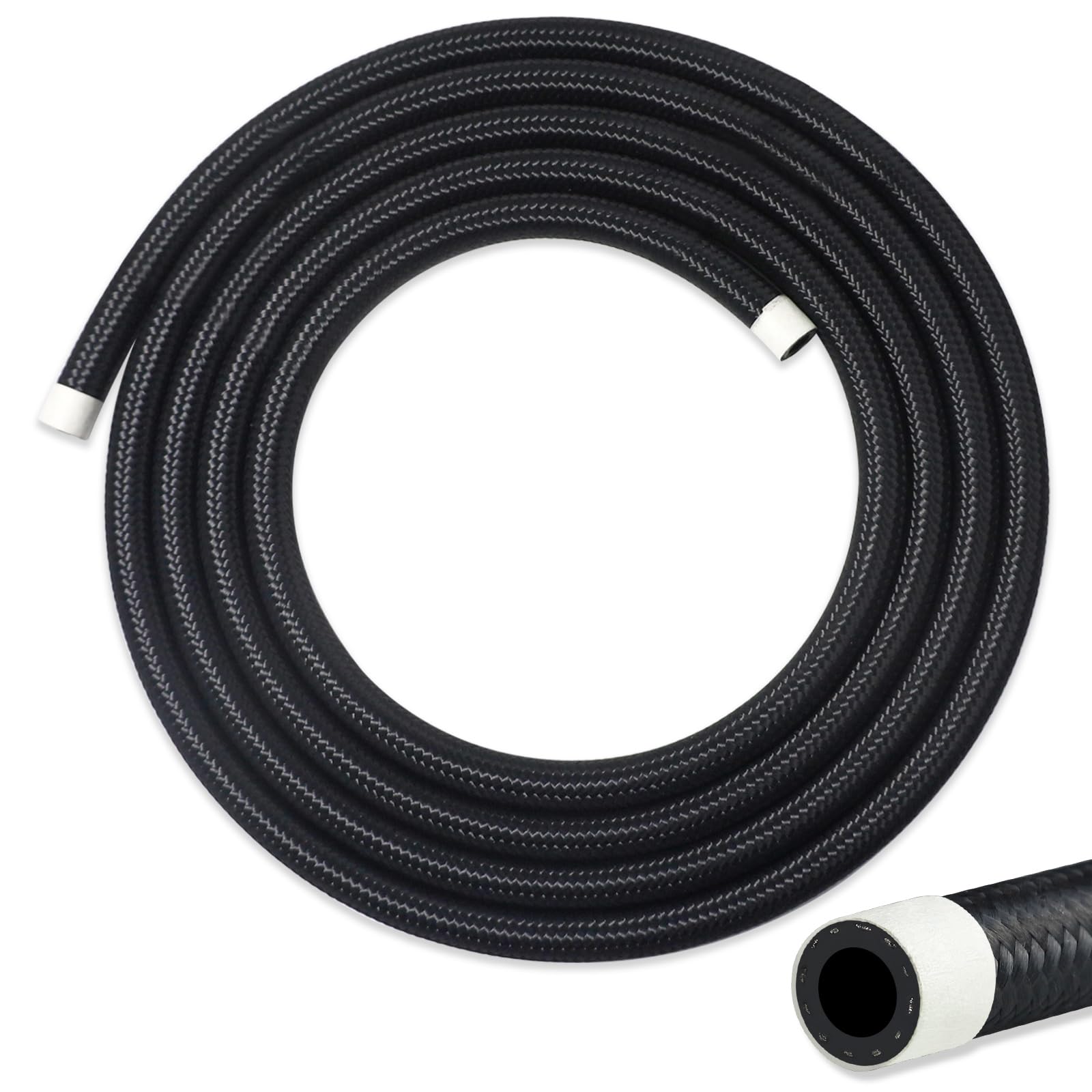 Photo 1 of VWTNI 6AN Fuel Line, 6AN 3/8 inch CPE Fuel Hose, 10FT Transmission/Oil Cooler Lines, Nylon Braided Fuel Line Hose.