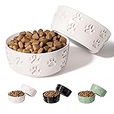 Ceramic Dog Bowl Set of 2 with Anti-Skid Base - 5" Wide x 2" Tall Ceramic Dog Bowls for Small Dogs - 2 Cup Capacity Food and Water Bowls for Dogs - Rubber Bottom Pet Bowl Set of 2 for Small Pets