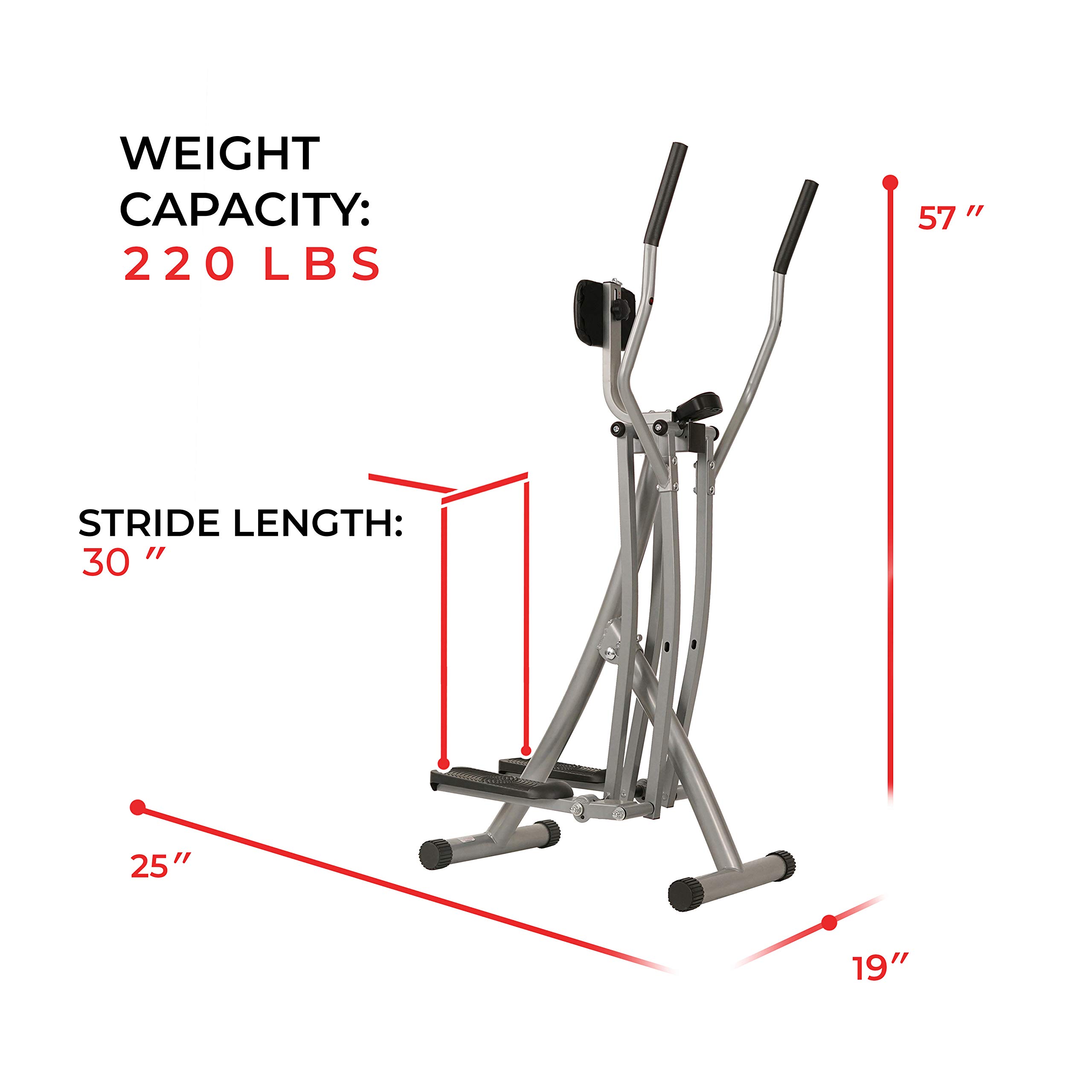 Sunny Health & Fitness SFE902 Air Walk Trainer Elliptical Machine