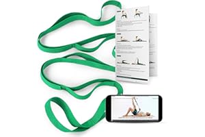 Trideer Stretching Strap Yoga Strap for Physical Therapy, 10 Loops Yoga Straps for Stretching, Non-Elastic Stretch Strap for Pilates, Exercise, Stretch Band for Women & Men