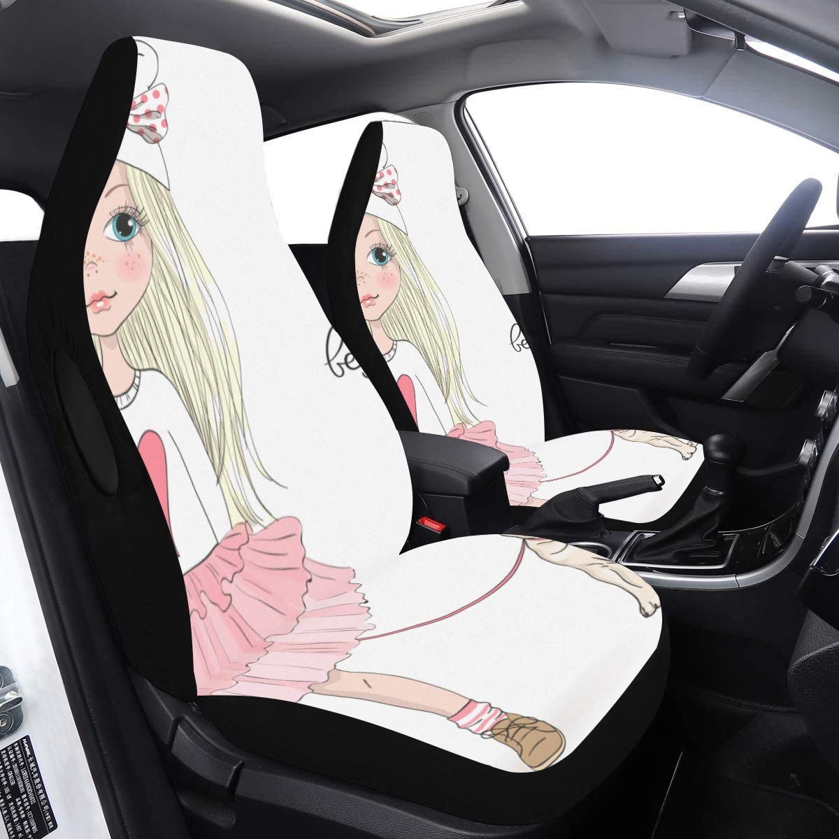 Car Seat Covers Elegant Beautiful Girl Seat Covers 2 Pcs