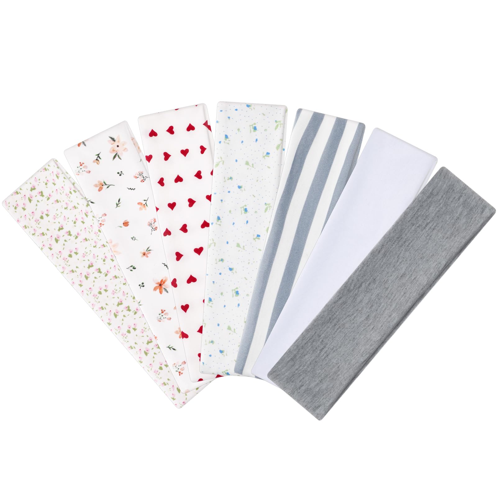 Photo 1 of ***2 PACK***obeoby Headbands for Women, Floral Women's Headband Non Slip Stripe Heart Hairbands Sports Hair Bands Stocking Stuffers for Teen Girls