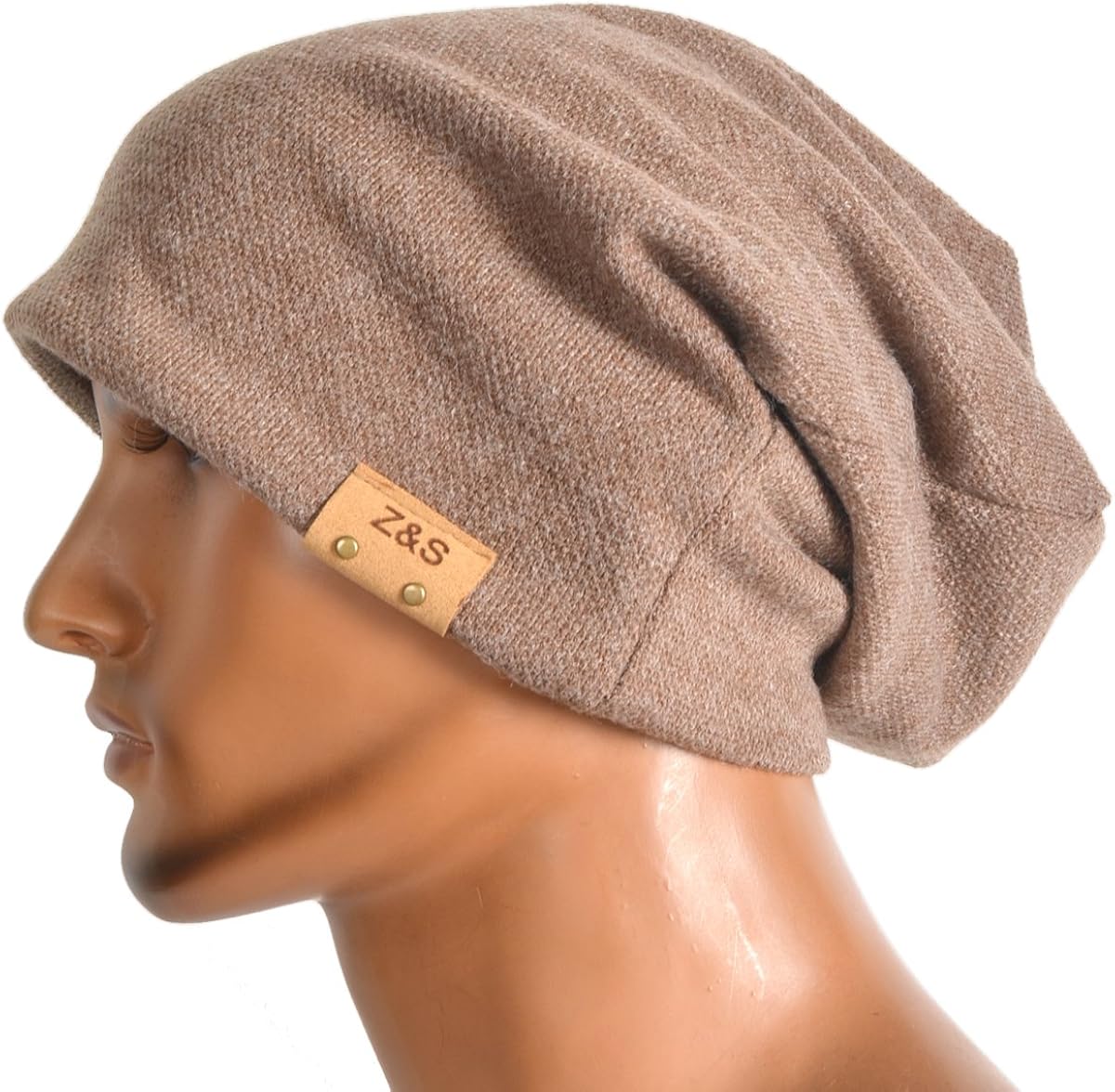 VECRY Men's Cool Cotton Beanie Slouch Skull Cap Long Baggy Hip-hop Winter Summer Hat (Cable-White) at  Men’s Clothing store