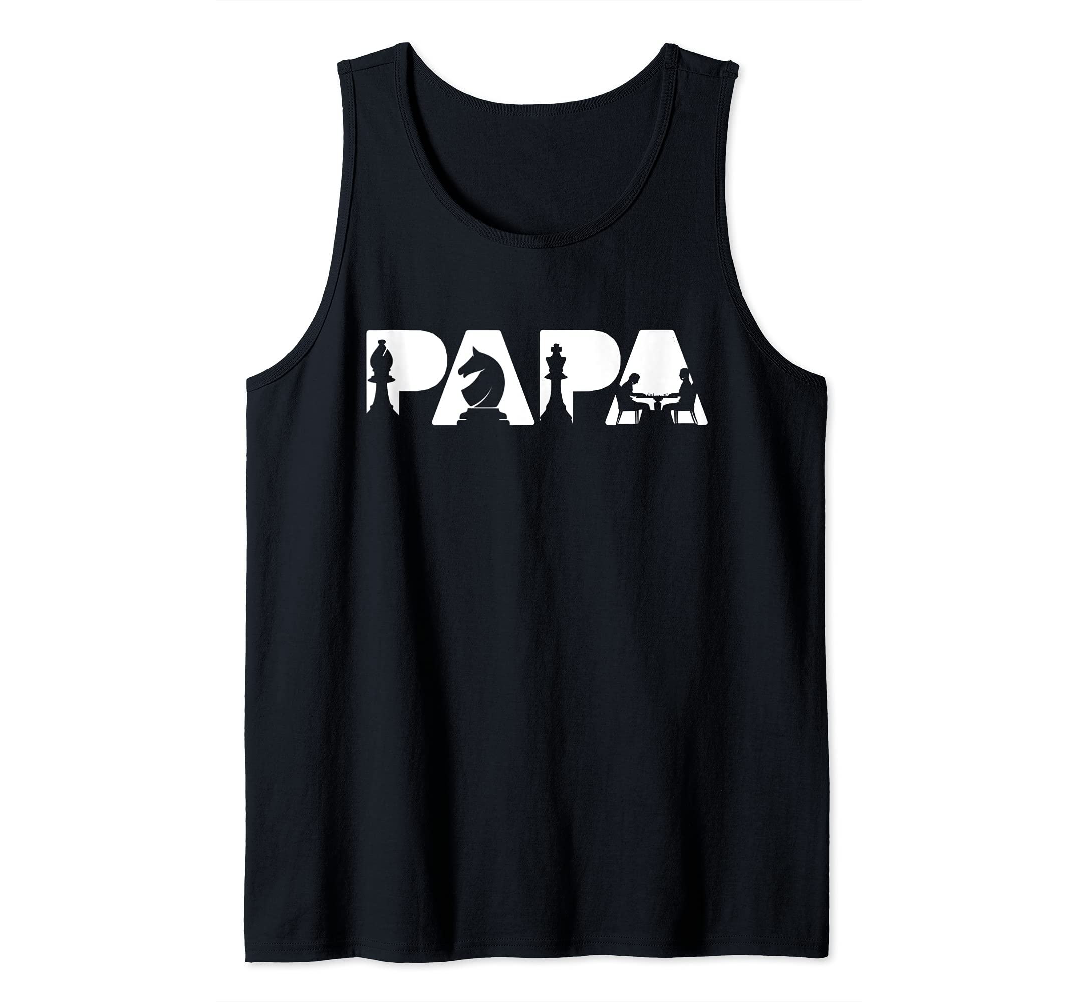 Mens Chess Dad Retro Vintage Funny Papa Chess Tank Top