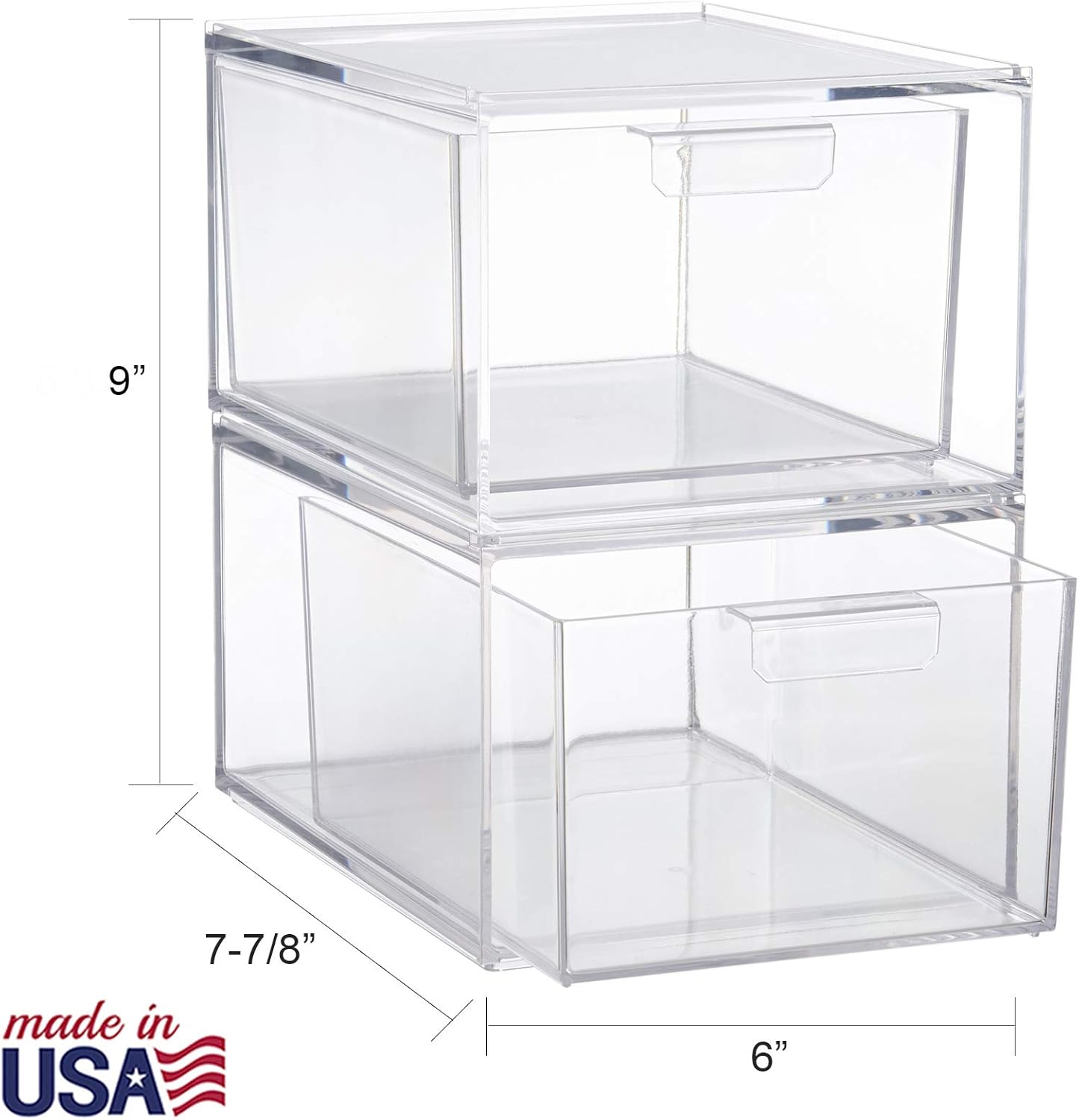 STORi Audrey Stackable Cosmetic Organizer Drawers 4-1/2" Tall | set of 2 Clear: Home & Kitchen