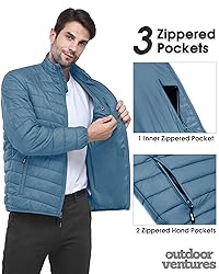 Outdoor Ventures Men's Lightweight Packable Puffer