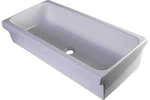 ALFI brand AB36TR Bathroom Trough Sink, 36", White