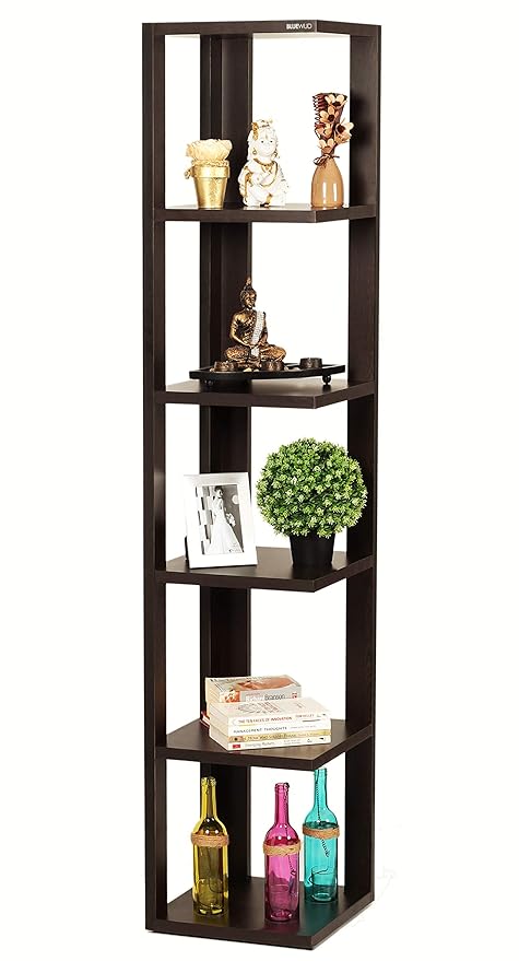 Bluewud Albert Floor Standing Corner Wall Shelf/Display Rack (6 Shelves)