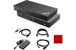 KONCEPT 40AF0135US LENOVO Docking Station Hybrid USB-C with USB-A - 1 Year Warranty - Lenovo ThinkPad Dock USB C with 135W AC Adapter, HDMI & DisplayPort Cable - Thinkpad Docking Station Dual Monitor (NEW)