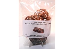 Rockhound's 1st Choice Rock Tumbler Gem Refill Kit -Mexico Red Leopardskin Jasper Rough- 8oz