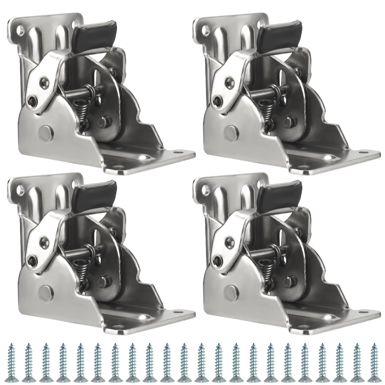 JOIKIT 4 PCS Folding Table Leg Bracket, 90 Degree Foldable Self Locking Hinges, Table Desk Extension Bracket with Screws for Furniture Legs