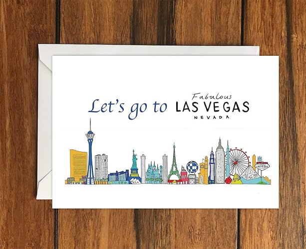 Lets go to Las Vegas greeting card A6 Amazon.co.uk Handmade