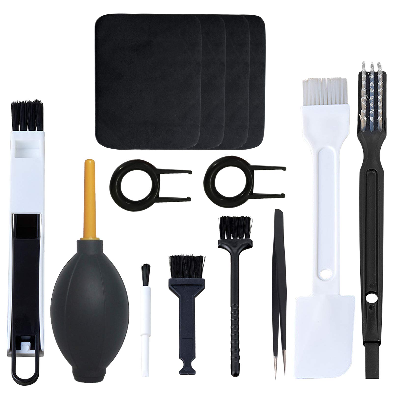 Icecode Keyboard Cleaning Brush Kit - Anti Static, Computer, Car Player, Blowing Dust Ball, Glasses Cloth, Black