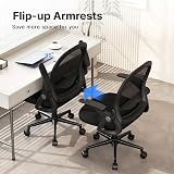 Naspaluro Ergonomic Desk Chair Mesh Back Flip-Up Armrests Black view 4