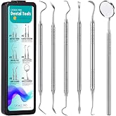 CATACC PRO Dental Pick Tools Kit, Plaque Tartar Remover Tooth Scraper | 6-in-1, Deep Cleaning, Stainless Steel, Teeth Whitening, Oral Hygiene Kit, with Case, Home Use Between Dentist Visit, Pets
