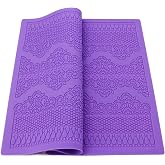Beasea Fondant Lace Mold, Silicone Lace Mould for Cake Decorating Molds Silicone Shapes Border Decoration, Fondant Impression Mat Purple for Chocolate Sugar Sugarcraft Candy Cupcake Baking Embossing