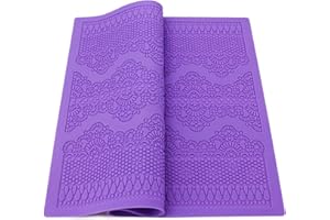Beasea Fondant Lace Mold, Silicone Lace Mould for Cake Decorating Molds Silicone Shapes Border Decoration, Fondant Impression Mat Purple for Chocolate Sugar Sugarcraft Candy Cupcake Baking Embossing